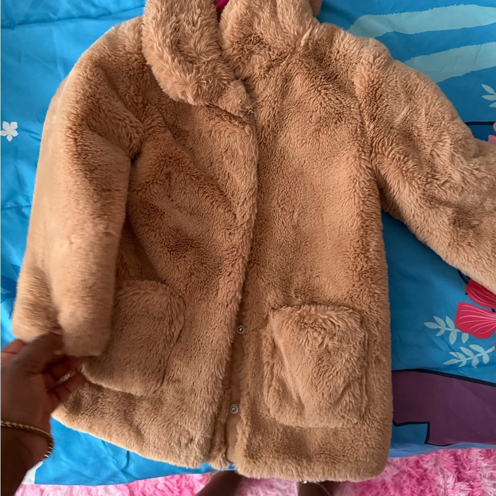 H&M Tan Kids Teddy faux fur  Jacket